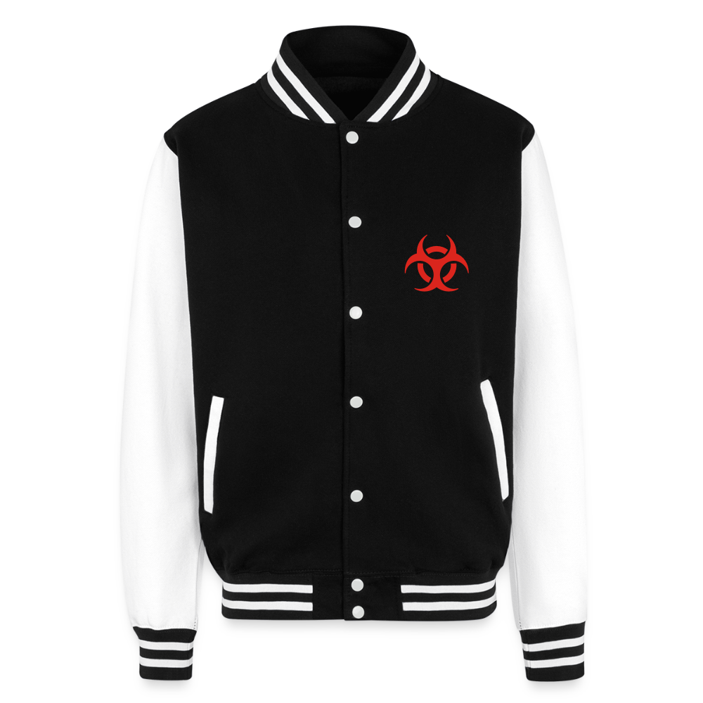 Just Hoods Heavyweight Letterman Jacket - black/white