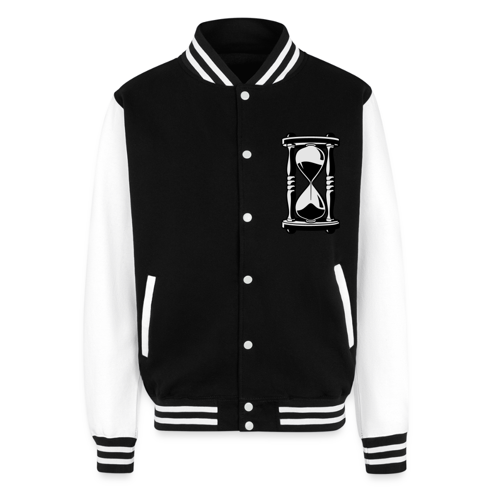 Just Hoods Heavyweight Letterman Jacket - black/white