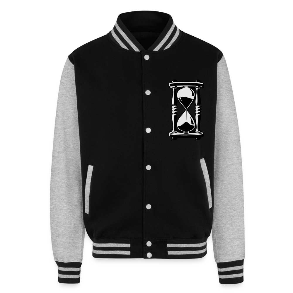 Just Hoods Heavyweight Letterman Jacket - black/heather grey