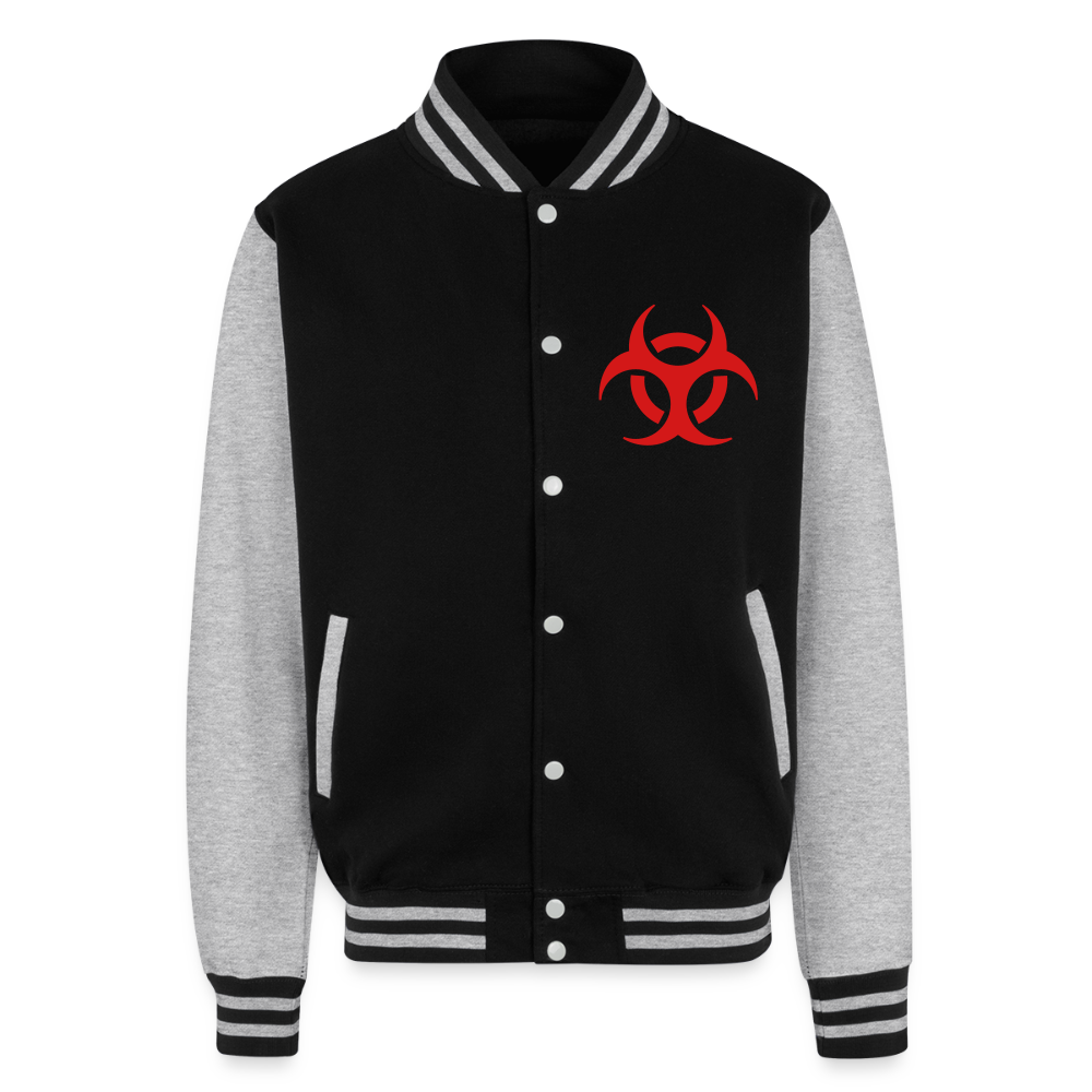 Just Hoods Heavyweight Letterman Jacket - black/heather grey